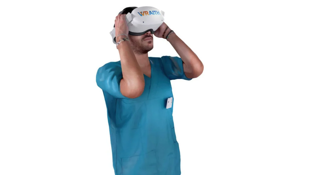 Surgeon Learning Virtual Surgery through Wraith VR's platform.
